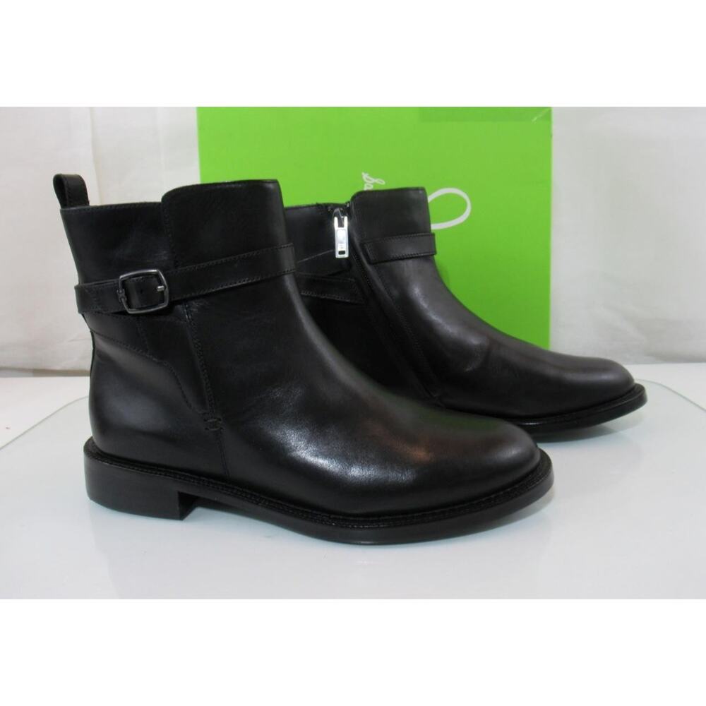 Women's Sam Edelman Nolynn Buckled Zip Ankle Boots Booties Black Leather Size 9 - Picture 8 of 9